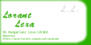 lorant lexa business card